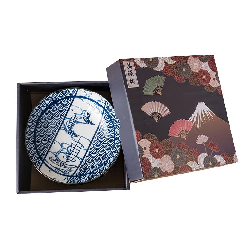 Японский набор глубоких тарелок из керамики Мино