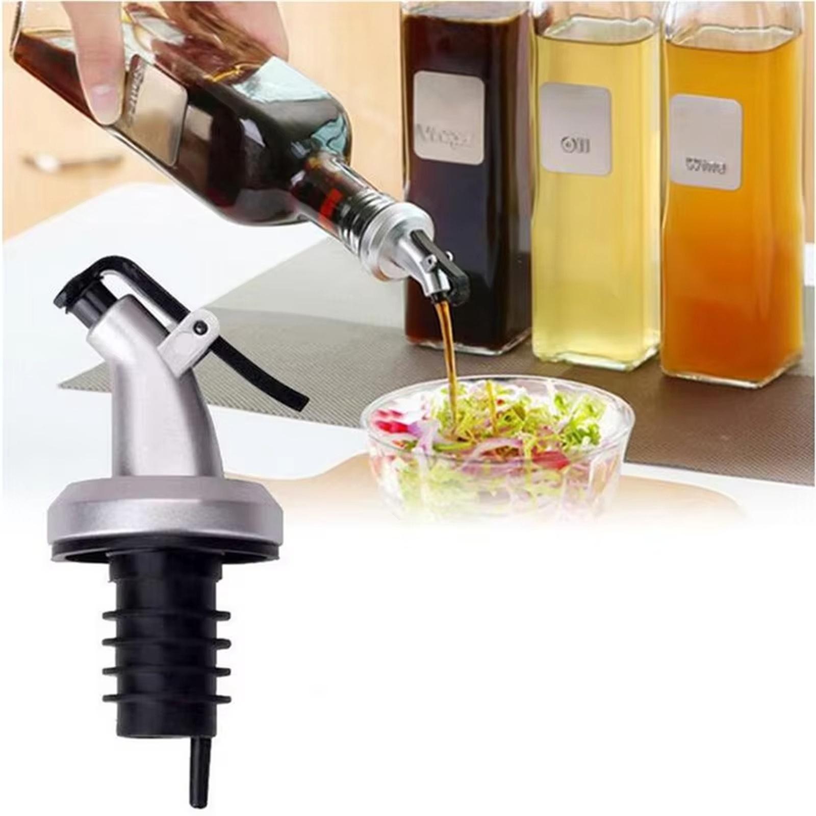 Kitchen Press Type Oil Pourer Spout Oil Bottle Stopper Liquid Dispenser for Soy Vinegar one size серебряный