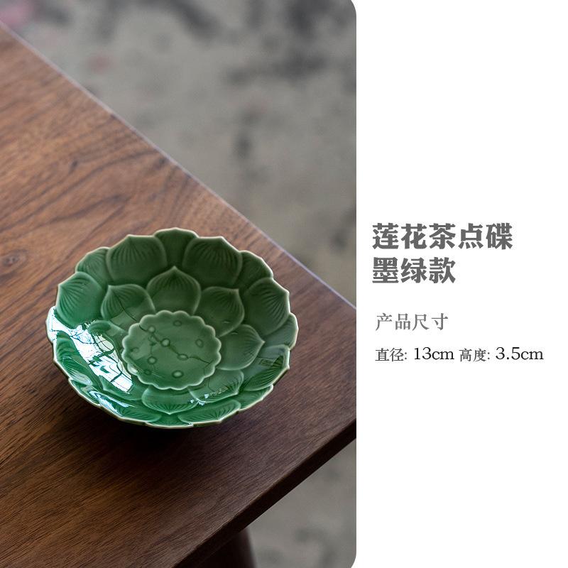 Ceramic Lotus Fruit Dishes Handmade Pastry Plate Self-help Display Home Table Decoration Trays Sharing Plate Supplies Gift Craft