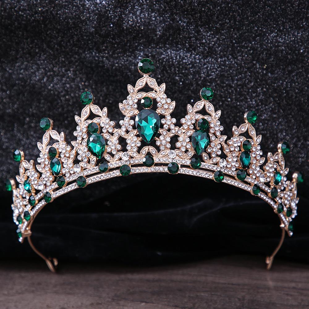DIEZI Luxury Elegant AB Crystal Crown Hair Accessories Tiara For Women Party Red Purple Rhinestone Bridal Crown New Hair Zircon