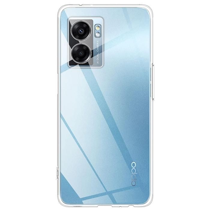 Case and Neck Strap for Oppo A77 5G - Transparent Soft TPU Adjustable Black Cord Phonillico®