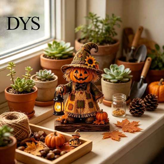 Desktop Haunted House Accents Patchwork Halloween Wooden Flat Ornaments, Skeleton Pumpkin Mummy Festival Showcase Ornaments Ghost Tabletop Decor,