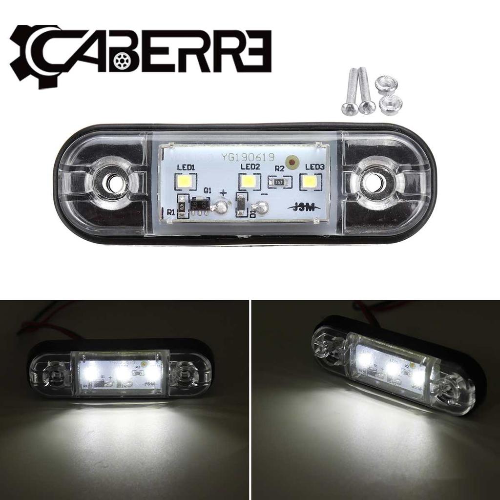 1/6pcs 12V 24V 3 LED Car External Side Marker Warning Light Oval Clearance Signal Brake Trailer Truck Lamp Truck Lorry Bus