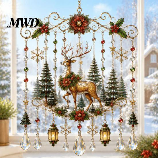 Calming Home Decor for Living Room Christmas Wind Chime, Acrylic Sun Catcher Outdoor Garden Patio Decorative Wall Art Bedroom Decor, Hanging Yard with