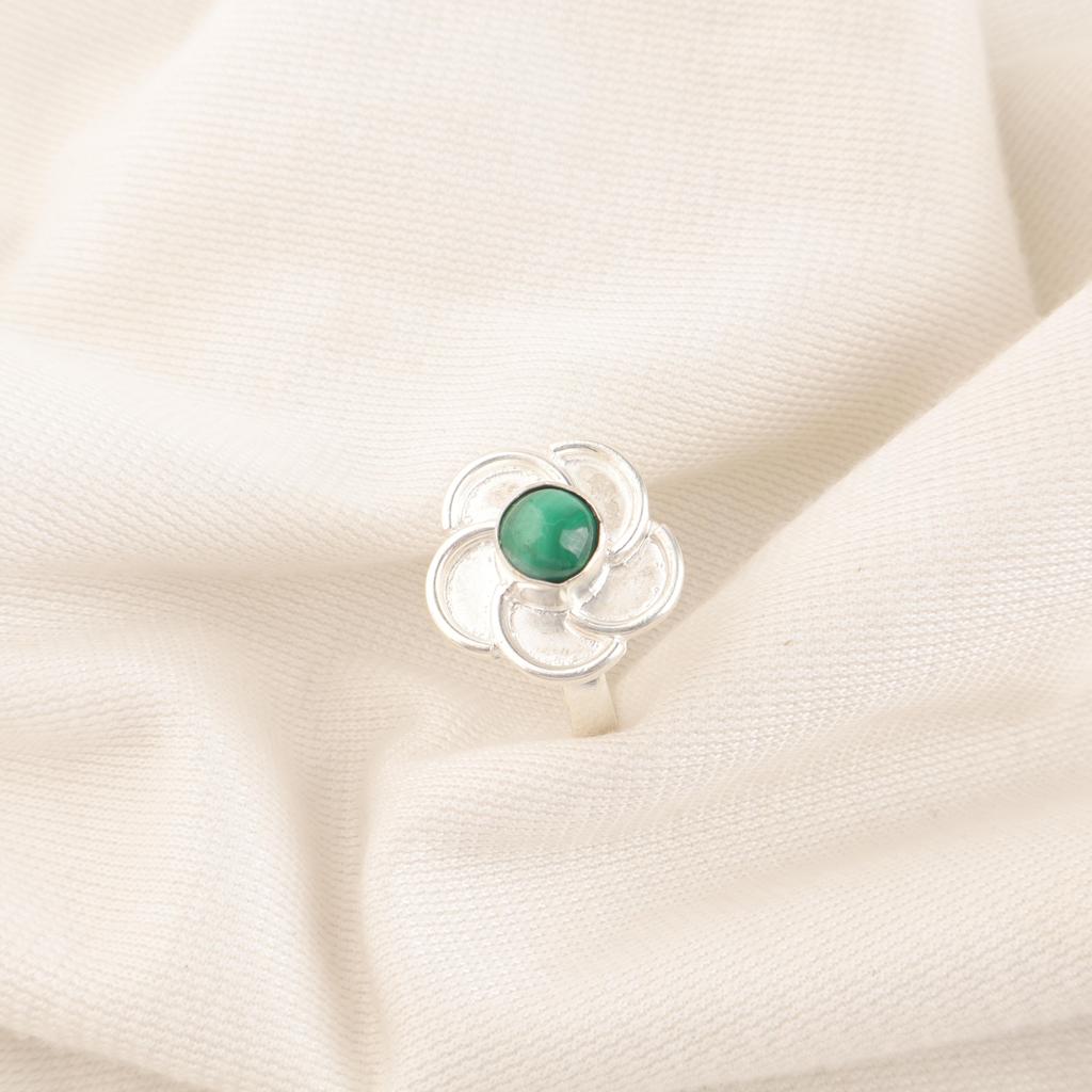 Malachite Gemstone Ring Jewelry, 925 Solid Sterling Silver Ring Jewelry, Handmade Artisan Jewelry For Wedding Gift