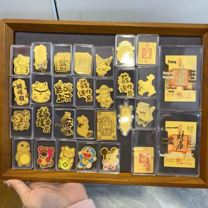 Gold Foil Treasure Chest Phone Sticker: Wealth & Prosperity New Year Gift