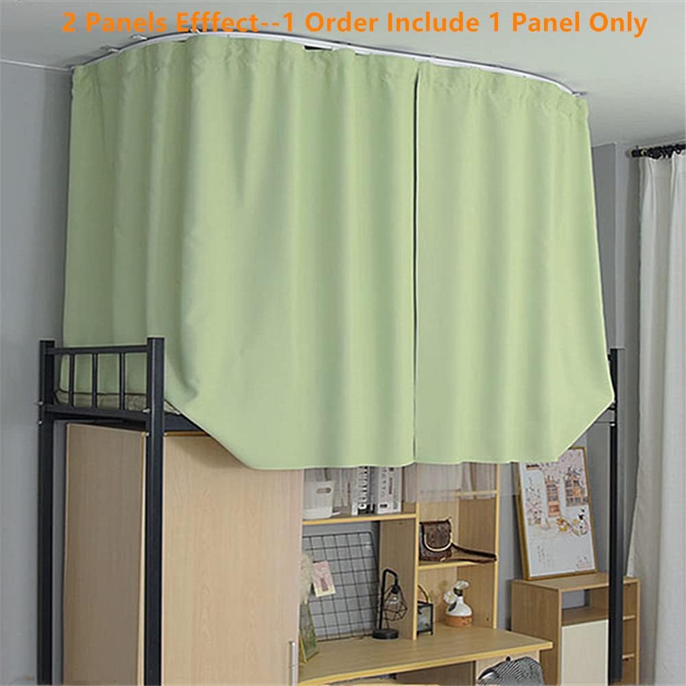 Green Bed Curtain Grommet Solid Blackout Drapes 47 Inches Length Light Blocking Privacy Room Divider for Student Dormitory Bunk Beds,1 Panel W79 x