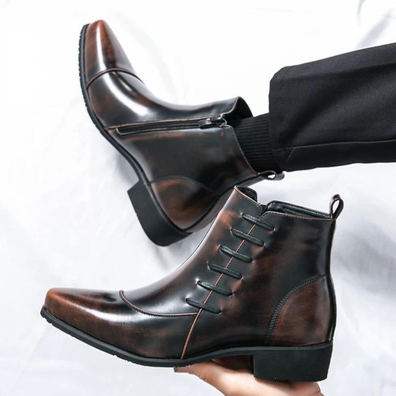 high quality Chelsea mens boots British retro trendy suit Business leather ankle boots for men Comfort knight boots botas hombre
