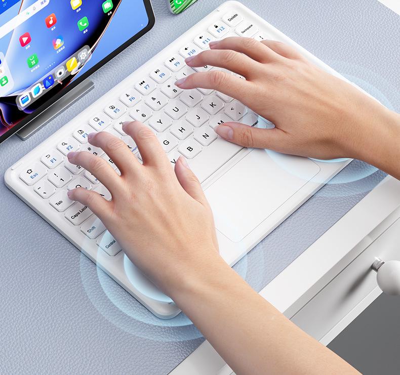 BOW Hangshi X19C Silent Touch Bluetooth Keyboard for Apple & Huawei Tablets - Ideal for Office and Girls' Use