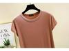 Plus Size Women's Slim Fit Solid Crew Neck Modal T-Shirt - Korean Style Summer Top