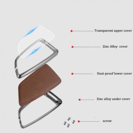 Zinc Alloy Leather Car Smart Key Fob Case Cover For BMW X3 X4 X5 X6 4 5 7 Series