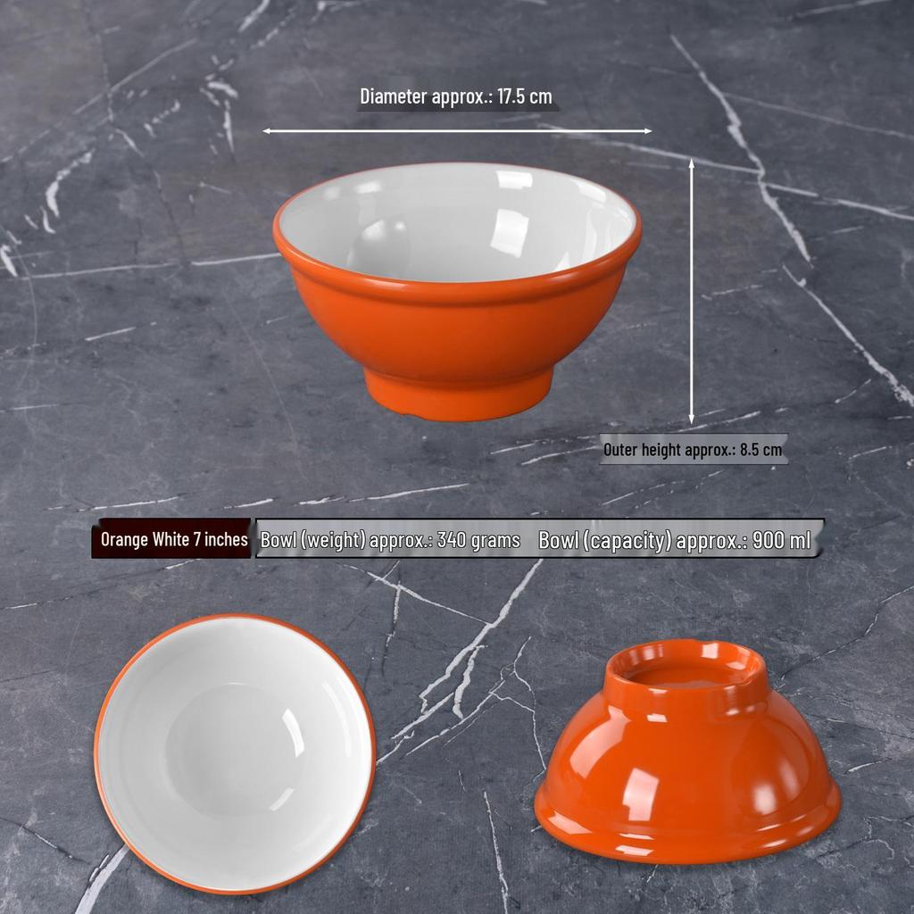 Melamine Noodle Restaurant Bowl - High-Footed, Imitation Porcelain for Wonton, Soup, Beef Rice Noodles, Mala Tang