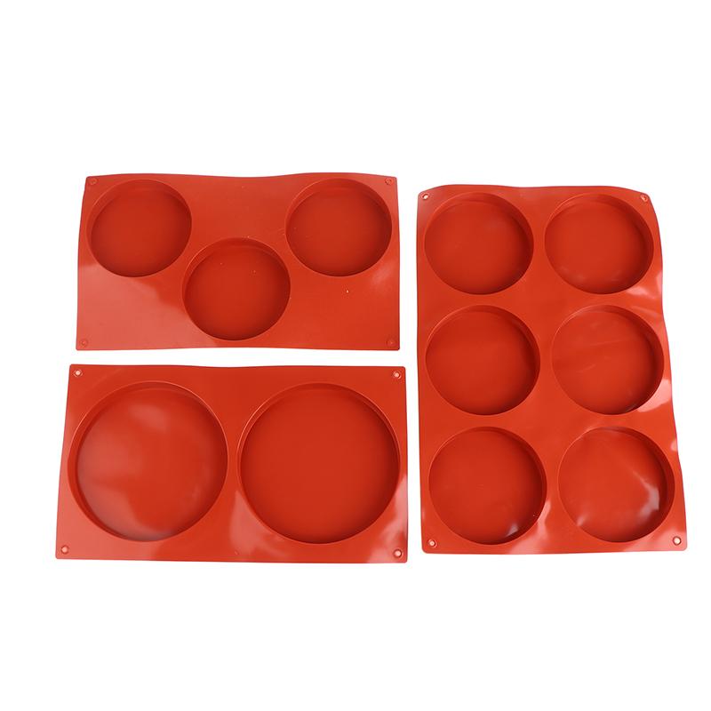 2/3/6 Löcher Runde Silikonform Kuchen Gebäck Backformen Gelee Pudding Seife Form Eis Kuchen Dekoration Werkzeug Scheibe Brotform
