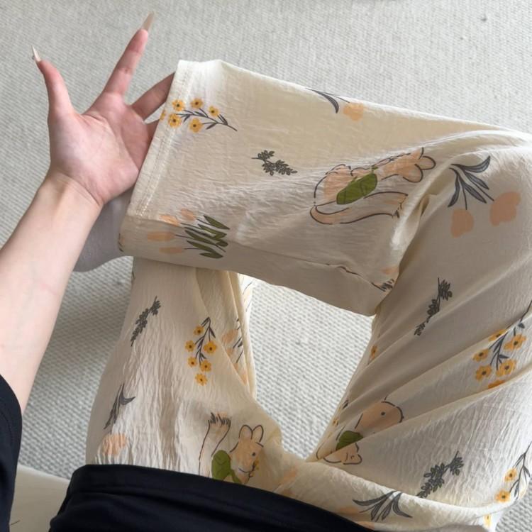 2026 New Style Lounge Pants for Women Loose Fit Wide Leg Casual Pajama Pants for Outdoor, Campus, Home