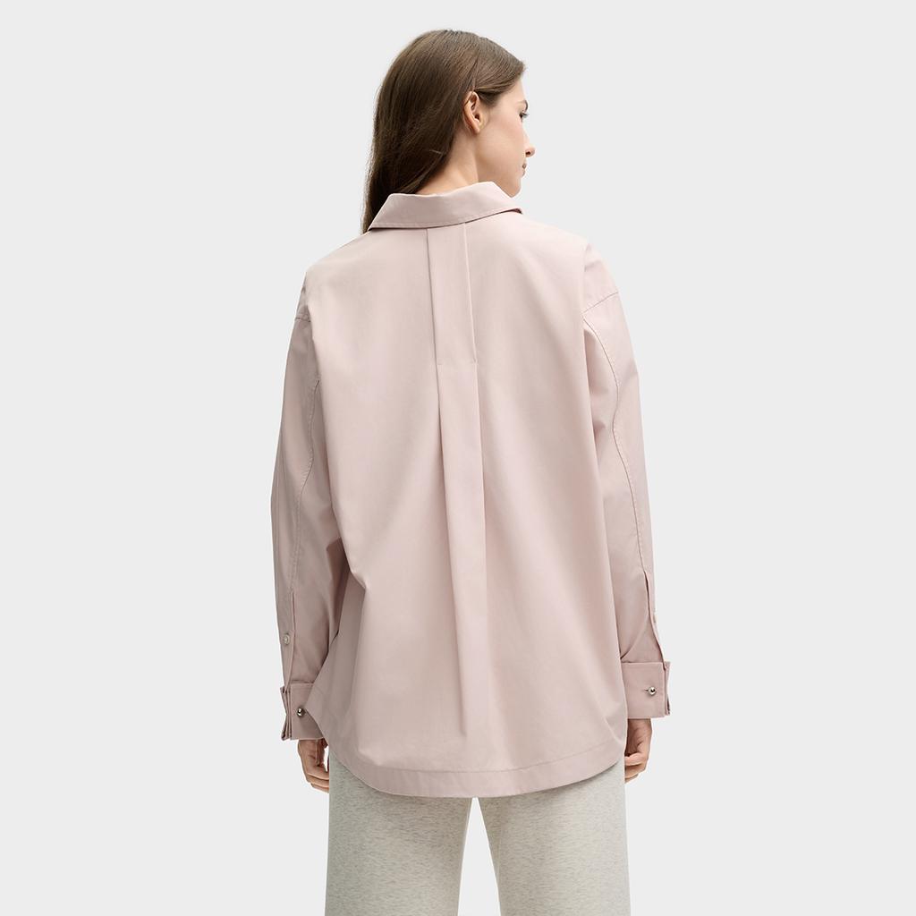 FILA Milano Series Exquisite Embroidered Brand Letter Logo Pocket Casual Woven Long Sleeve Shirt Women shirts F11W515403F-PK