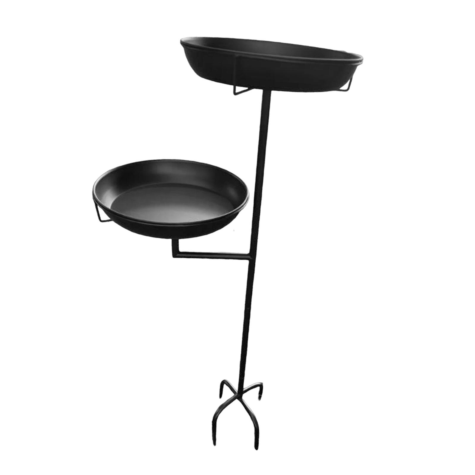 

Bird Bath Feeder Bowl Elegant Double Layer Bowl for Lawn Courtyard Outdoor чёрный