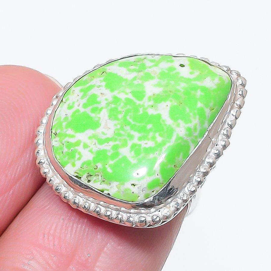 

Natural Sea Sediment Jasper 925 Sterling Silver Jewelry Ring Size Adj. O9Q86