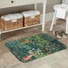 Woodland Scene Doormat – Vintage Botanical Rug with Pheasant, Squirrel HareNon-Slip Indoor Floor Mat for Entryway Living Room