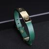 Fashionable Retro Nail Adjustable Leather Stainless Steel Minimalist Design Leather Rope Bracelet
