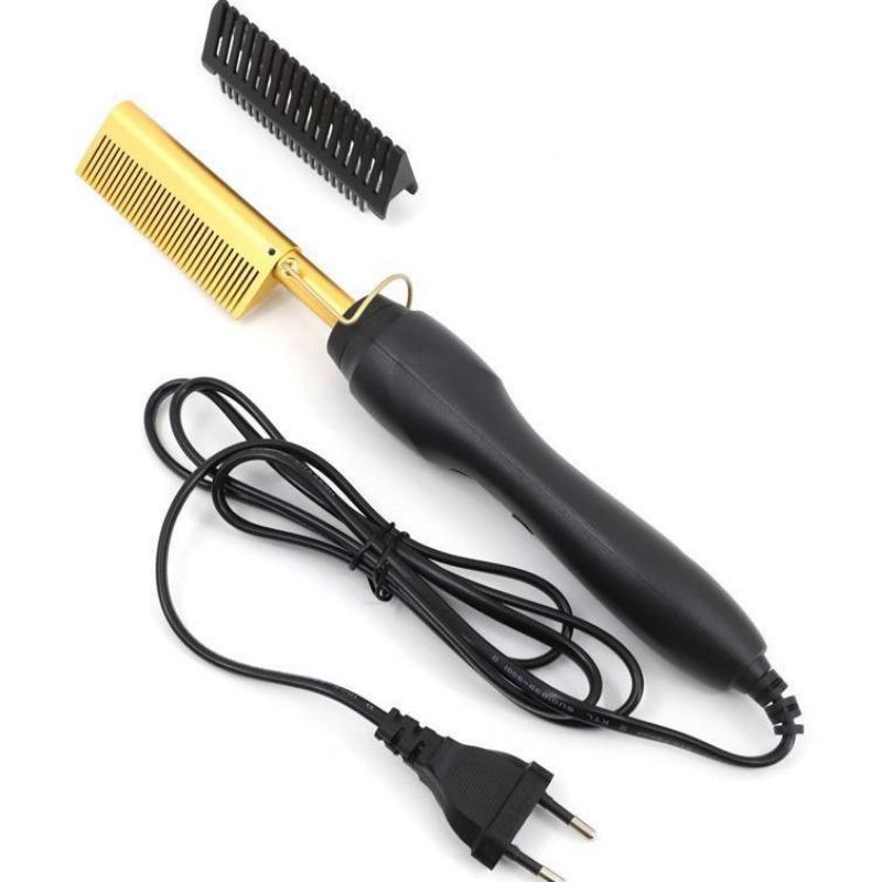 New Electric Copper Hair Straightener Electric Hair Straightener Multi-functional Curling Iron 2-in-1 Household Curling Iron EU