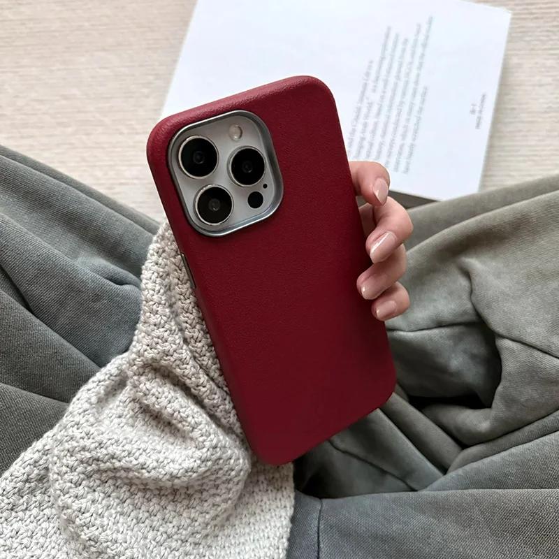 

Matte Leather Phone Case For iPhone 16 Pro Max 15 14 Plus 13 12 11 XS Max XR XS X 7 8 SE 16 Shockproof Bumper Cover For iPhone XR
