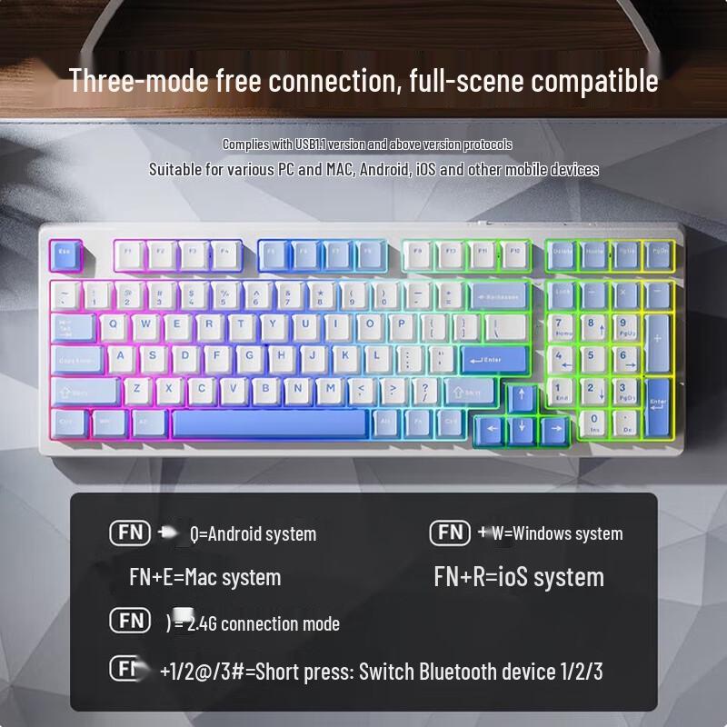 Lenovo Aurora Series Tri-Mode Hot-Swappable RGB Mechanical Keyboard