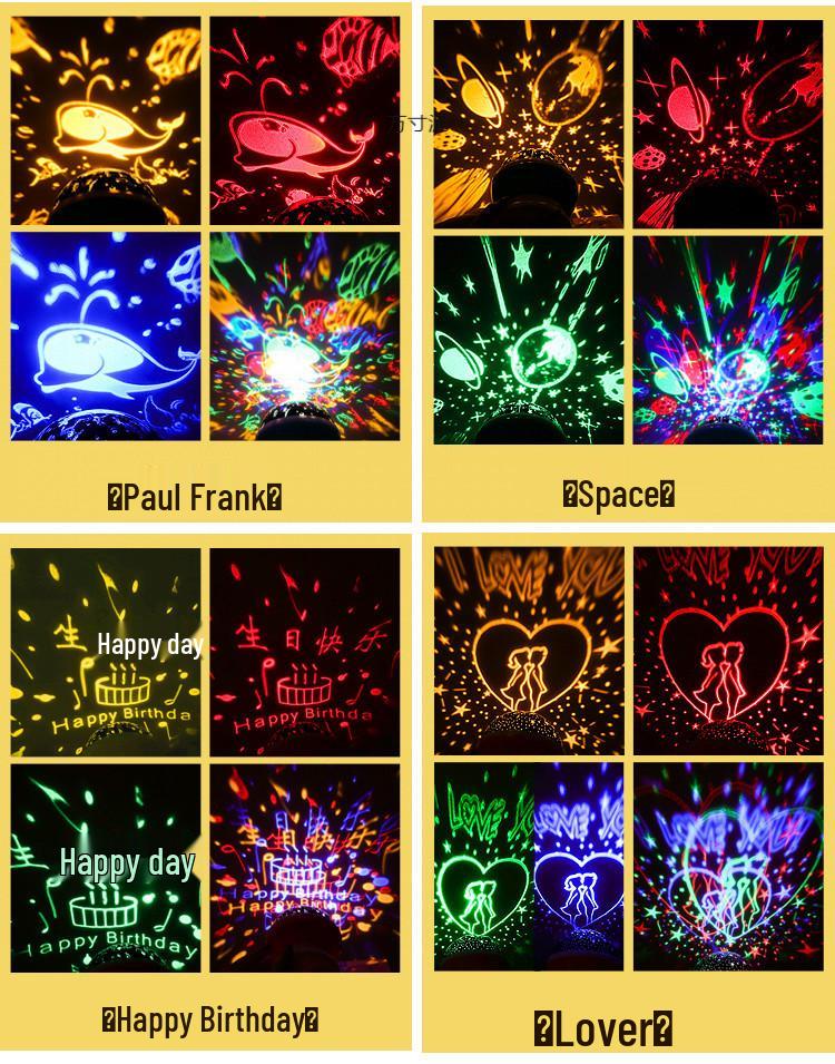 Romantic Rotating Starry Sky Night Light Projector for Bedroom