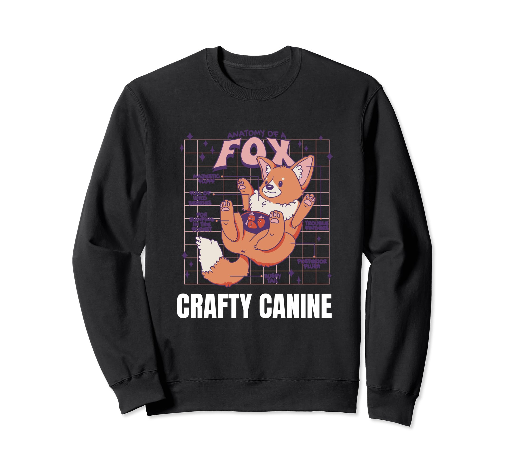 Crafty Canine Retro Cute Fox Design Sweatshirt