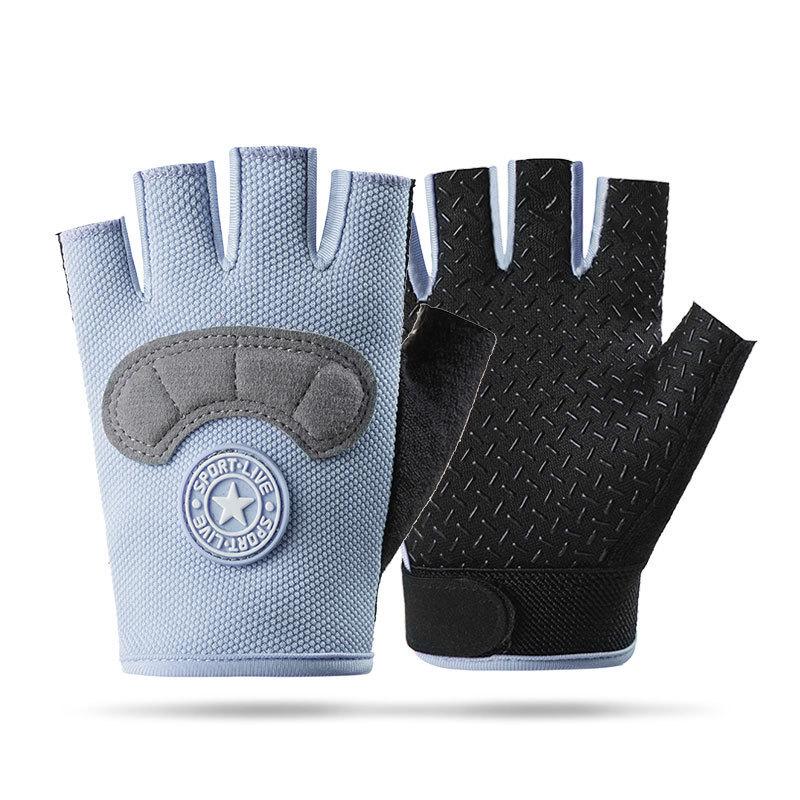 Children's Half Finger Men and Women Spring and Summer Outdoor Sports Gloves Riding Non Slip Breathable Student Riding and Playing Thin Gloves