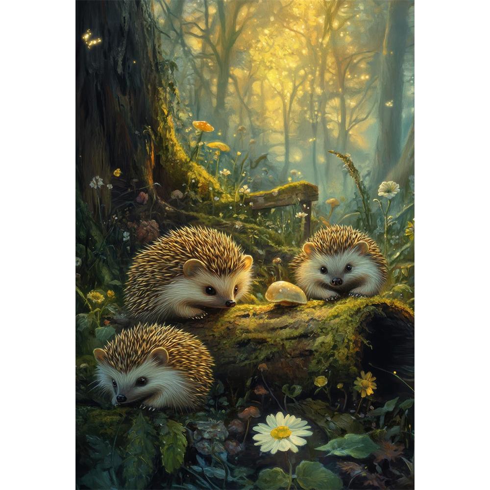 5D Diy Diamond Painting Cross Stitch Embroidery Vintage Woodland Animals Full Round Drill Home Decor Wall Art Gift