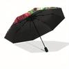 Stunning Rose Mandala Stained Cute Wall Art Decor Umbrella - Cute Umbrella with Cute Design, Portable 3-Fold Compact Umbrella