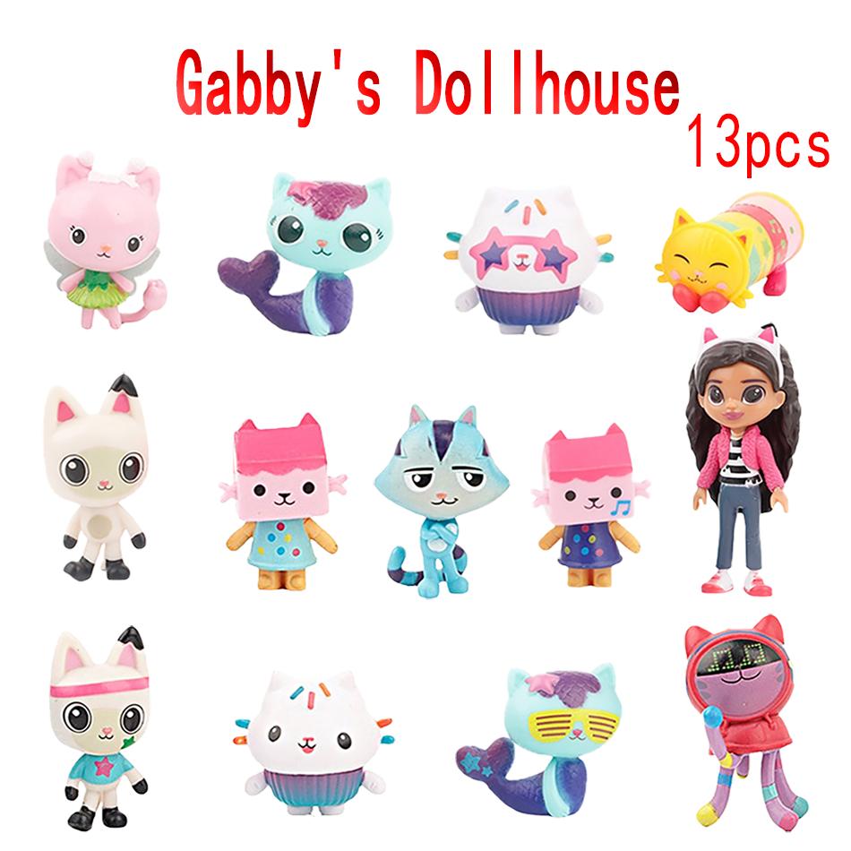 13 pieces/set Gabby's Dollhouse action doll cute doll series model toys desktop car decorations birthday party gifts
