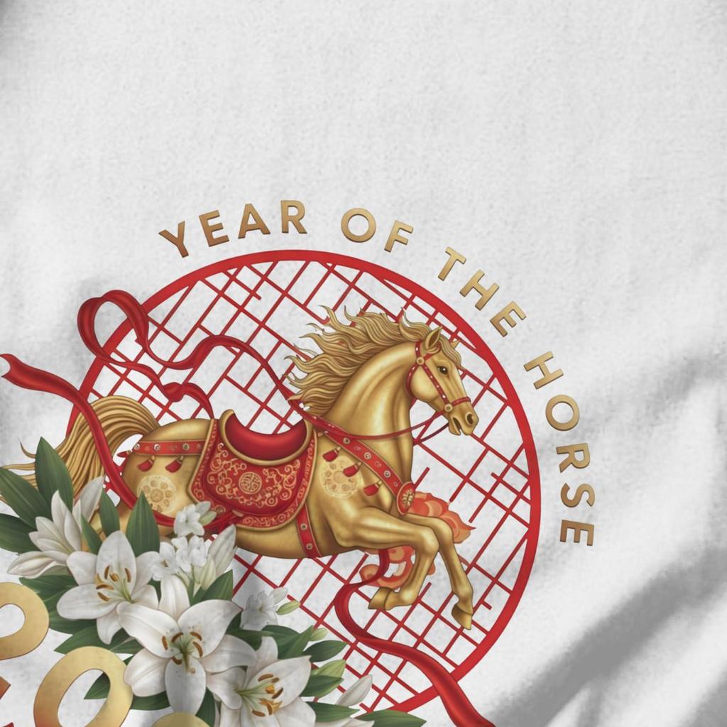 Men T Shirt 2026 Fire Horse Chinese New Year Horse Awesome Pops Y2K Graphic Crewneck Unisex Tops T Shirts