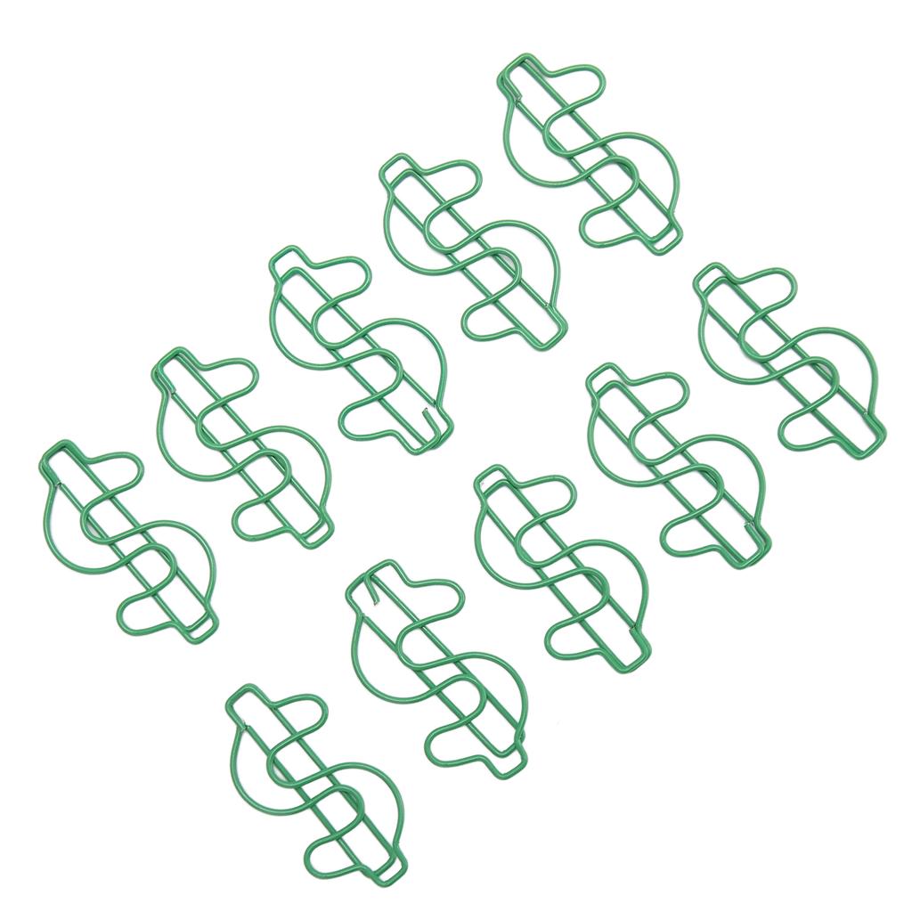 100 ks sponek do papíru ve tvaru dolaru Kreativně roztomilé Pozlacené kovové záložky do knihy pro studenty Stati