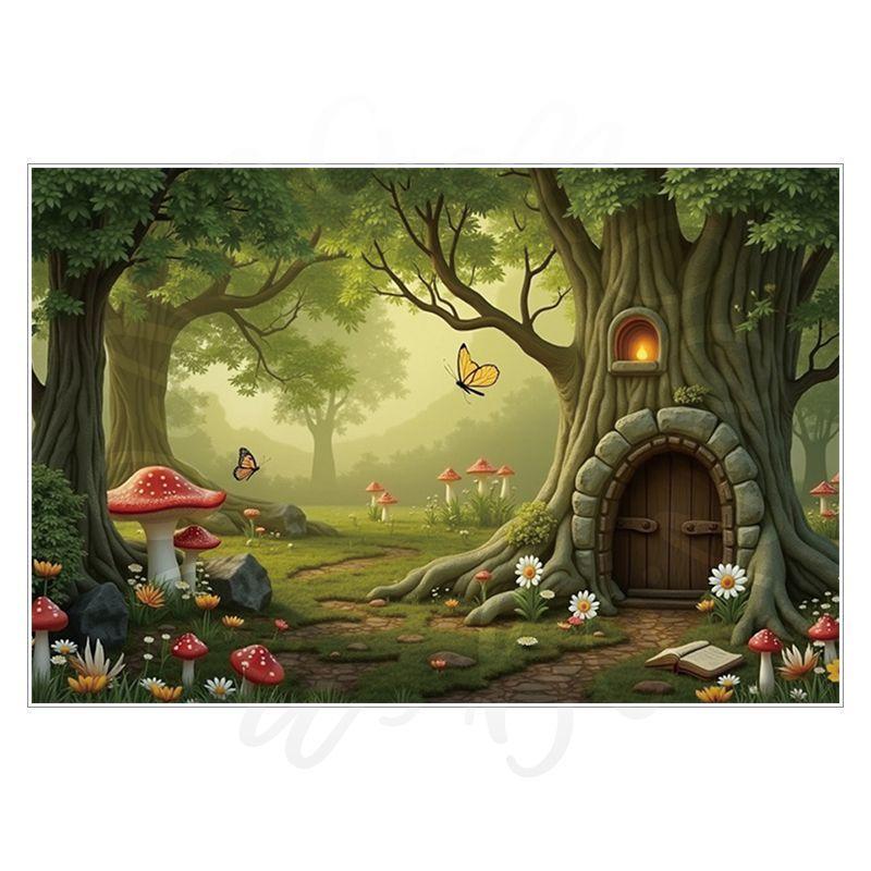 Spring Green Forest Photography Backdrop Fairy Princess Pet Landscaping Photo Backdrop