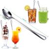 Long Handle Ice Tea Spoons,10Pcs Coffee Spoons for Stirring Stainless Steel Long Cocktail Spoon Polished Tea Accessories for Dessert Sundae Shakes