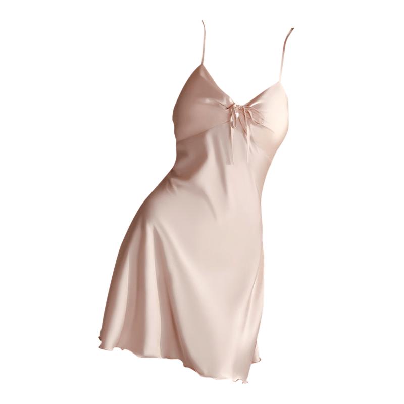 Women s Sexy Ice Silk V-Neck Camisole Nightdress XL
