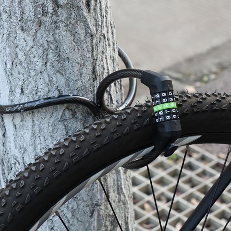 5 Digit Combination Bike Lock Heavy Type Anti Thefts Protecting Bicycles Lock Cable for Mountain Bicycles Security