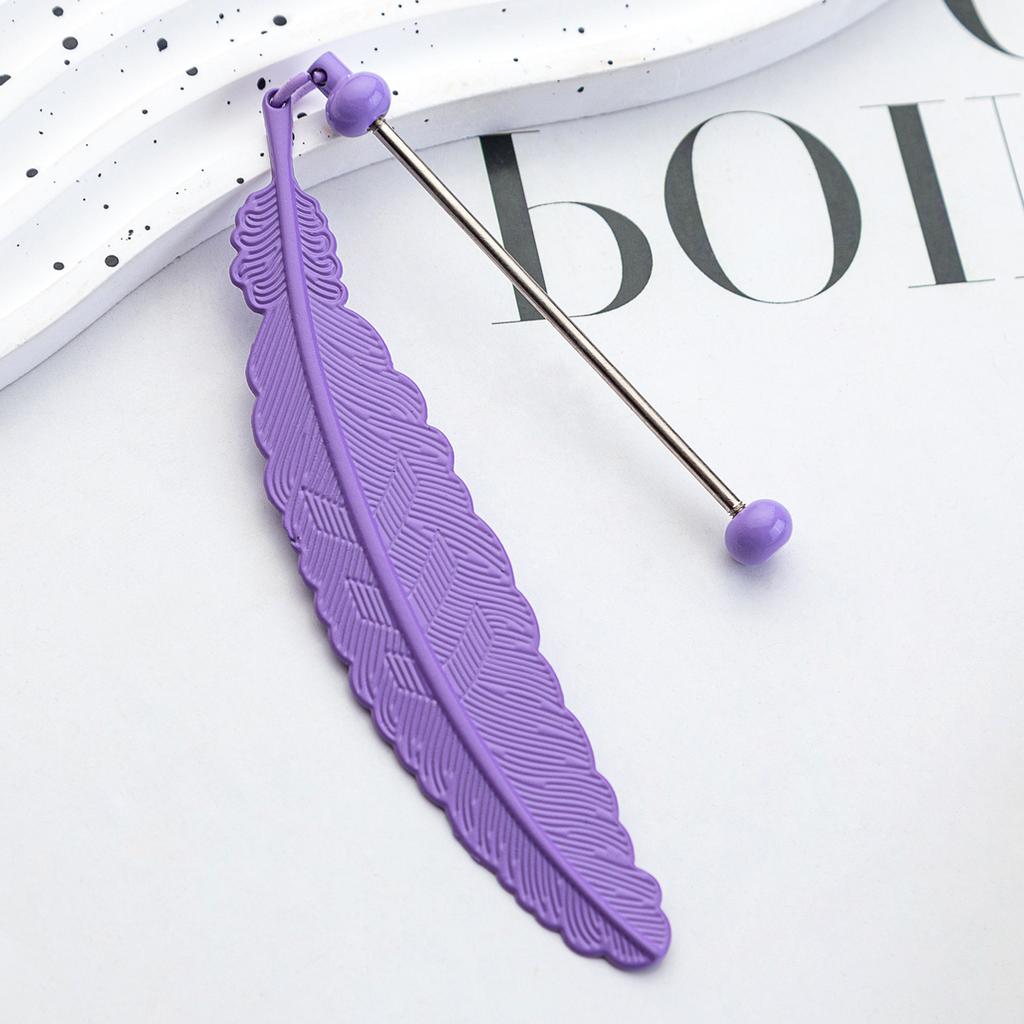 Funny Diy Beaded Feather Bookmark Children Student Reward Metal Book Mark Book Spare Parts Accessories Reading Stationery Gift