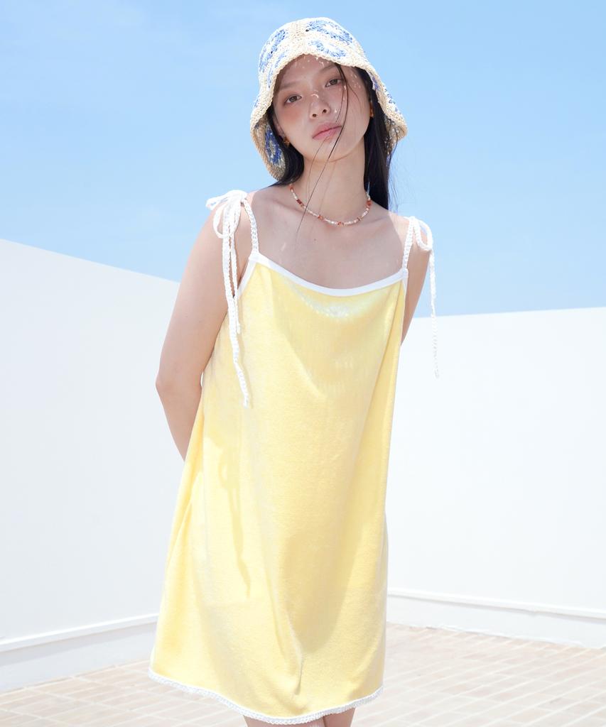 SWEET BITTER Ribbon Terry Dress_Yellow