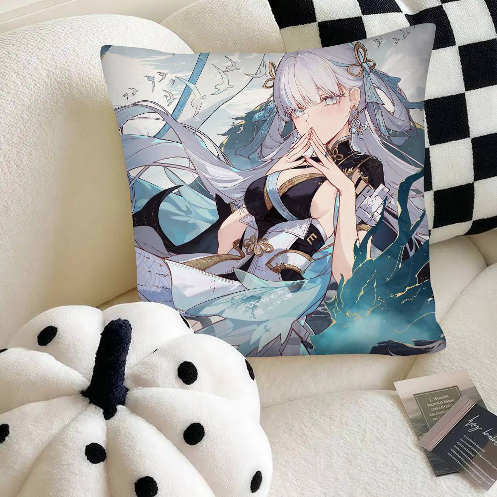 Hot Game Wuthering Waves Jinhsi Pillow Case Fashion Square Pillowcase Bedroom Sofa Room Ins Decoration Leisure