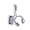 S925 Silver Bluetooth Earphone Coffee Beer Guitar Theme Charm Beads DIY Handmade Jewelry Bracelet Accessories Craft Supplies