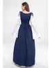 European and American Vintage Medieval Renaissance Square Neck Lace-Up Corset Halloween Costume Dress