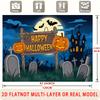 Party Backdrop Halloween Flat Spooky Pumpkin Graveyard Multi Layered Celebrations Event Backdrop Decoration Front Door Decor