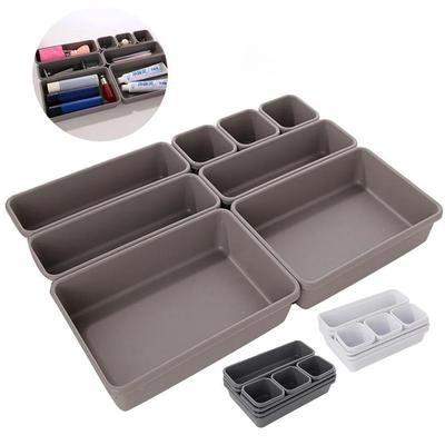 8Pcs/set Adjustable Drawer Organizer Box Trays Makeup Cosmetics Sundries Divider Holder Kitchen Bathroom Closet Jewelry Box