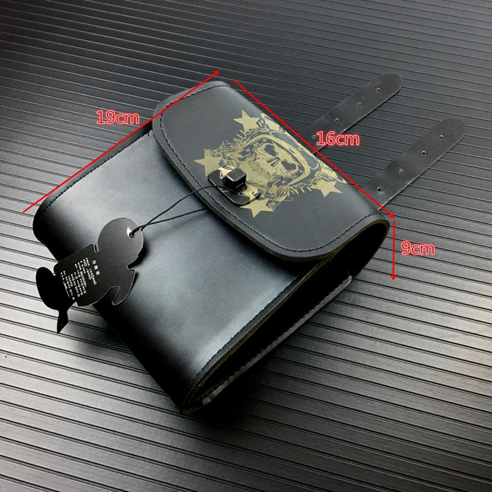Universal Mini Motorcycle Handlebar Sissy Bar Side Bag PU Leather Tool Bag For Harley Honda Suzuki Kawasaki Yamaha