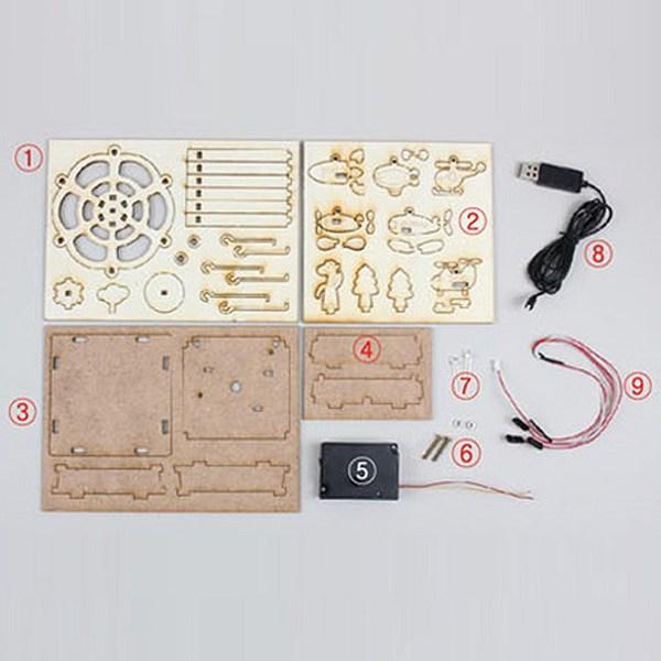 Montážní sada pro pokojové LED pohyblivé rotační letadlo DIY korea 3D puzzle