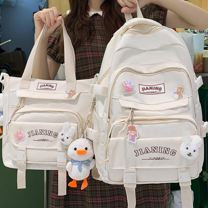 Primary School Girl Junior High School Student Burgundy Backpack High School Student College Student Backpack
