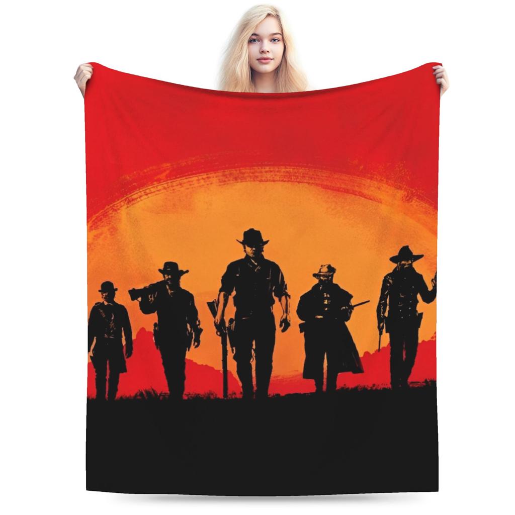 Arthur Morgan Baby Mädchen Gestrickte Decke Flanell RDR2 Spiel Super Warme Überwurfdecke für Draußen Reisen Schlafzimmer Steppdecke