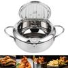 Japanese-Style Mini Stainless Steel Skillet with Digital Temperature Gauge – Induction Cooktop Compatible Compact Fry Pan for P
